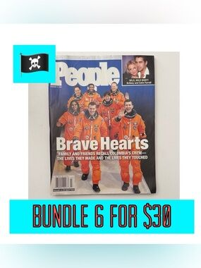 🏴‍☠️6 for $30🏴‍☠️2/17/2003 People Magazine-In Memory of NASA Columbia Crew